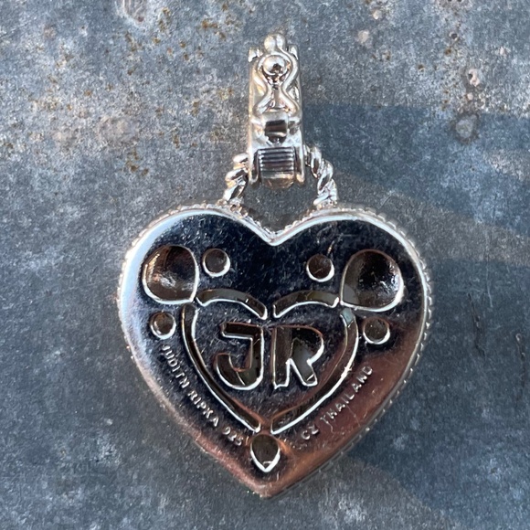 Judith Ripka Heart Pendant w/ abalone, cubic zirconia & 925 sterling silver - Picture 2 of 2